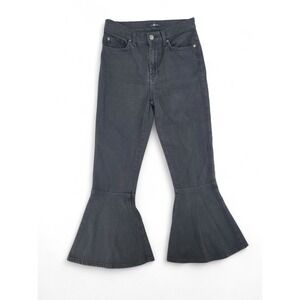 7 For All Mankind Women's 25 Flare Jeans Black Stretch Modal High Rise Priscilla